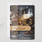 koffiewinkelverkoop flyer kaart (Voorkant)