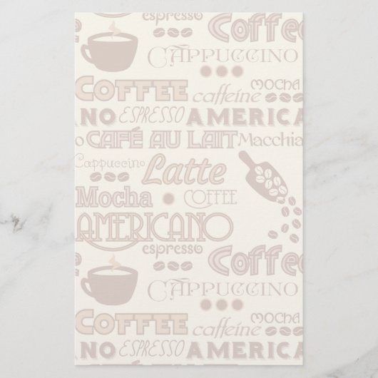 Koffiewoorden Briefpapier (Voorkant)