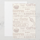 Koffiewoorden Briefpapier (Voorkant / Achterkant)