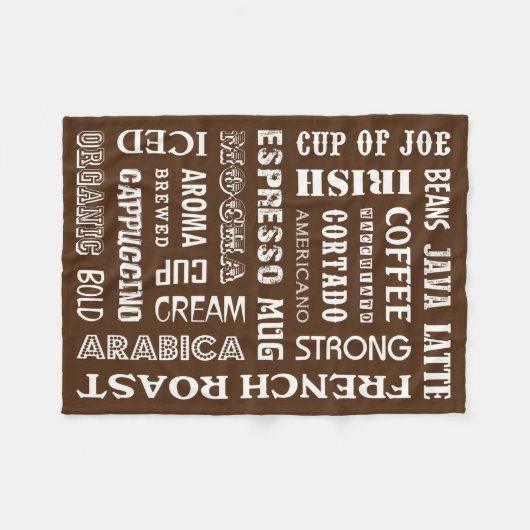 KOFFIEWOORDEN FLEECE DEKEN (Voorkant (Horizontaal))