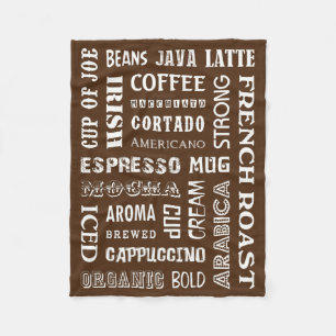 KOFFIEWOORDEN FLEECE DEKEN
