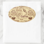 Koffiewoorden Ovale Sticker (Tas)
