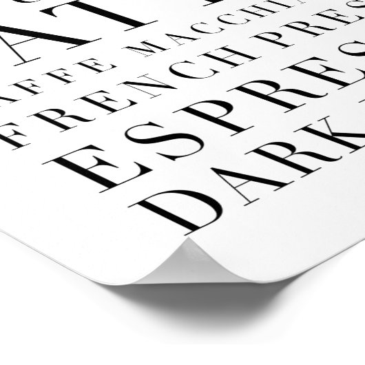 Koffiewoorden Poster (Hoek)