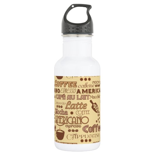 Koffiewoorden Waterfles (Voorkant)