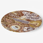 koffiewoordpartij papieren bordje (Gekanteld)