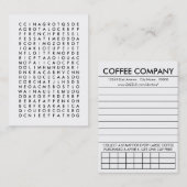 koffiewoordzoeker puzzle loyaliteitskaart klantenkaartje (Voorkant / Achterkant)