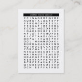 koffiewoordzoeker puzzle ponskaart klantenkaartje (Voorkant)