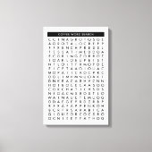 koffiewoordzoekpuzzel canvas afdruk (Voorkant)