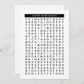 koffiewoordzoekpuzzel kaart (Voorkant / Achterkant)