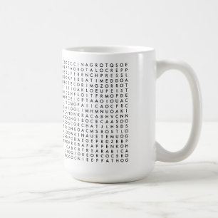 koffiewoordzoekpuzzel koffiemok