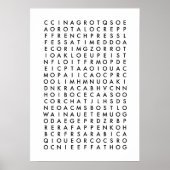 koffiewoordzoekpuzzel poster (Voorkant)