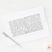 koffiewoordzoekpuzzel rechthoekige sticker (Envelop)