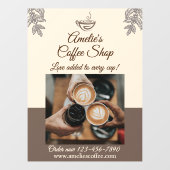 Koffiezaak Bedrijfsfront Medium Aanpassen  Raamsticker (Vel)