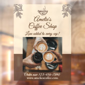 Koffiezaak Bedrijfsfront Medium Aanpassen Raamsticker (Vel 2)