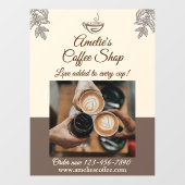 Koffiezaak Bedrijfsfront Medium Aanpassen Raamsticker (Vel)