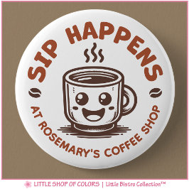 Koffiezaak Café met Eigen Logo Ronde Button 5,7 Cm