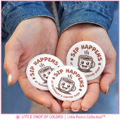 Koffiezaak Café met Eigen Logo Ronde Button 5,7 Cm