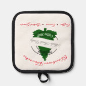 Koffiezaak kerstbord pannenlap (Voorkant)