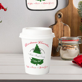 Koffiezaak kerstbord  papieren bekers