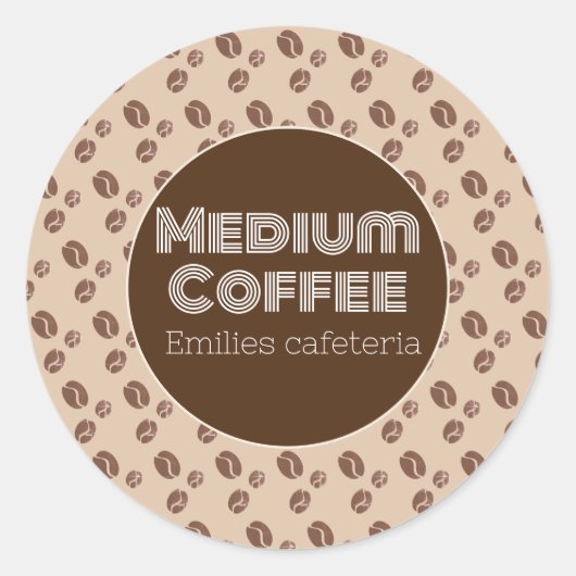 Koffiezaak Smaak Medium Type Restaurant   Ronde Sticker (Voorkant)