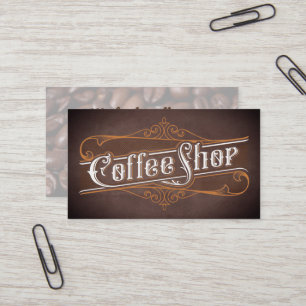Koffiezaak Vintage Lettering Visitekaartje