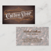 Koffiezaak Vintage Lettering Visitekaartje (Voorkant / Achterkant)
