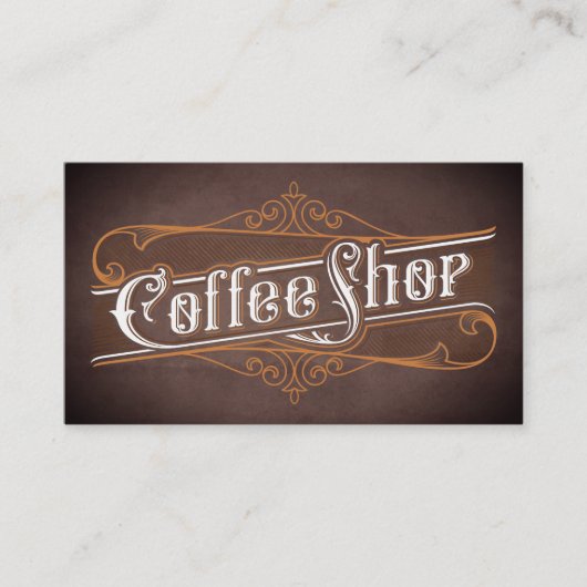 Koffiezaak Vintage Lettering Visitekaartje (Voorkant)