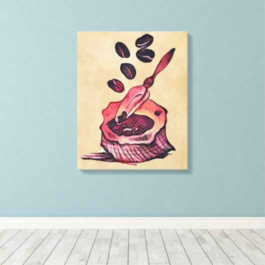 Koffiezak Canvas Afdruk (Insitu (Houten vloer))