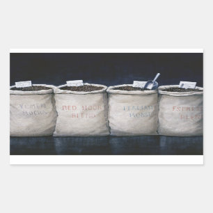 Koffiezakken 1990 rechthoekige sticker