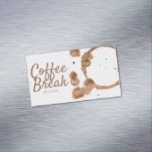 Koffiezand en -bonen magnetisch visitekaartje (Voorbeeld)