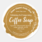  koffiezeeplabel handgemaakt ronde sticker (Voorkant)