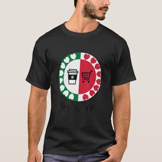 Koffiezegels en winkelritten t-shirt (Voorkant)
