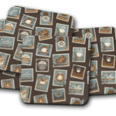  koffiezegels | Retro Coffee Cork Onderzetters