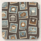  koffiezegels | Retro Coffee Cork Onderzetters (Voorkant)