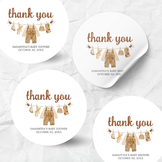 koffiezetapparaat-Baby shower Ronde Sticker