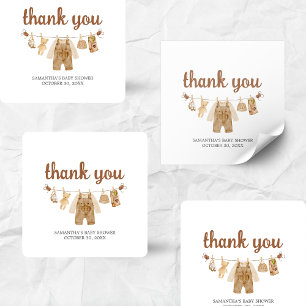 koffiezetapparaat-Baby shower Vierkante Sticker