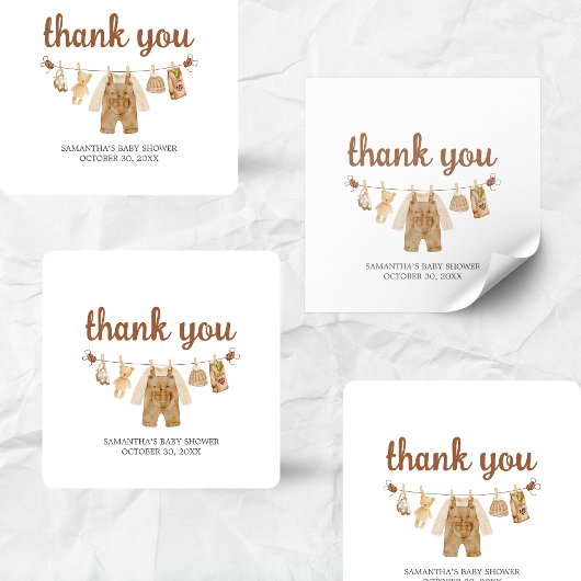 koffiezetapparaat-Baby shower Vierkante Sticker