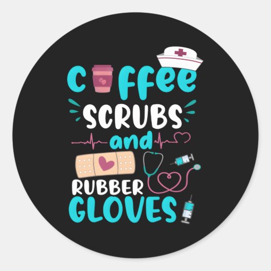 Koffiezetapparaten Rubber handschoenen Rn Geregist Ronde Sticker (Voorkant)