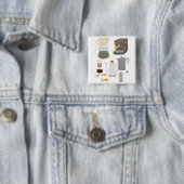 Koffiezetapparatuur Vierkante Button 5,1 Cm (In situ)