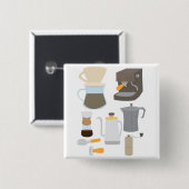 Koffiezetapparatuur Vierkante Button 5,1 Cm (Voorkant /achterkant)
