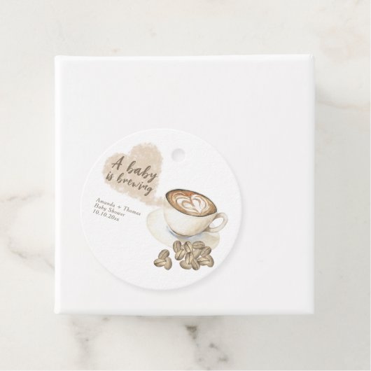 Koffiezetsel Baby shower Bedankjes Labels (In situ)