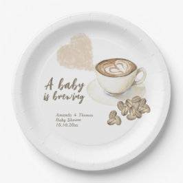 Koffiezetsel Baby shower Papieren Bordje