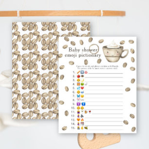Koffiezetten babyshower Emoji afbeelding spel