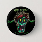 koffiezombie ronde button 5,7 cm (Voorkant)