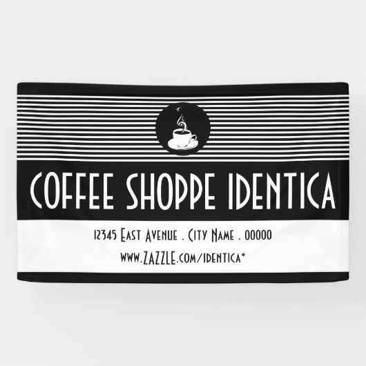 koffiezwendel met mok spandoek (Horizontaal)