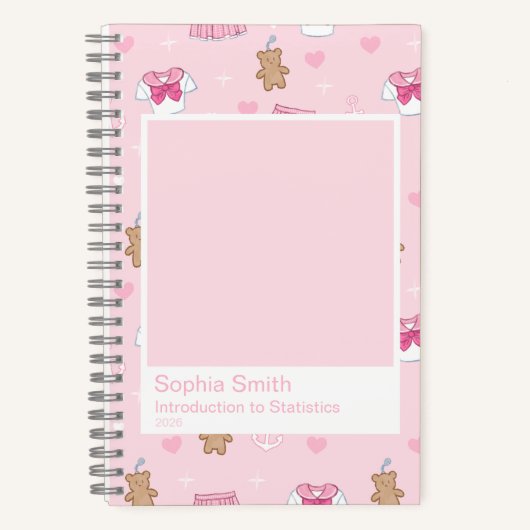 Kogal-Inspired Pink Hearts & Teddy Bear Keychains Notitieboek (Voorkant)