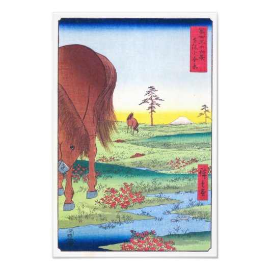 Kogane Plain in Shimō sa Province | Hiroshige | Foto Afdruk (Voorkant)