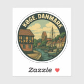 Køge Denemarken oude stad Sticker (Vel)