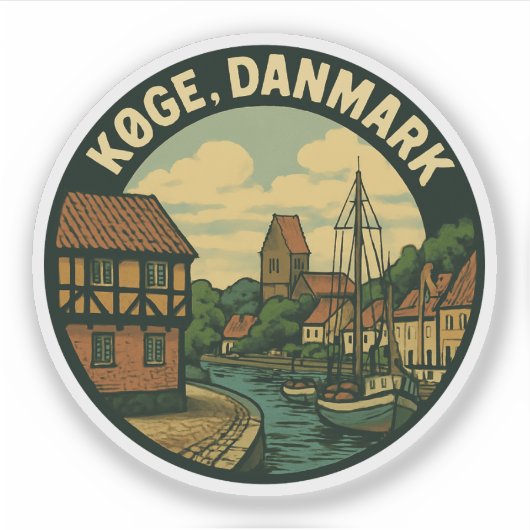 Køge Denemarken oude stad Sticker (Voorkant)