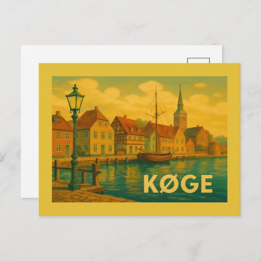 Køge Denmark Old Town Briefkaart (Voorkant / Achterkant)
